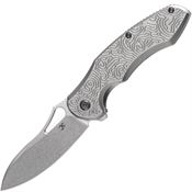 Kansept 1071A3 Echis Stonewash Framelock Knife Gray Handles