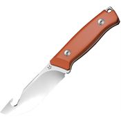 Fox 663OR Ejector Satin Guthook Fixed Blade Knife Orange G10 Handles