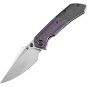 Kansept 1034Z1 Fenrir Stonewash Linerlock Knife Purple Micarta Handles