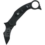 Fox 653 MOA Whongi Karambit Black Linerlock Knife Black G10 Handles