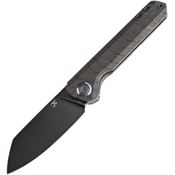 Kansept 1028A6 Bulldozer Black Framelock Knife Tiger Handles