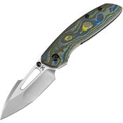 Kansept 1068A2 Link Satin Framelock Knife Gecko Camo Carbon Fiber Handles