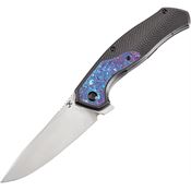 Kansept 1069A5 Havorn Black Stonewash Framelock Knife Timascus Handles