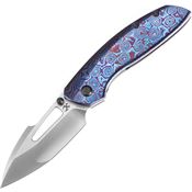 Kansept 1068A3 Link Satin Framelock Knife Timascus Handles