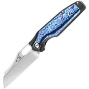 Kansept 1052A6 Tuckamore Stonewash Framelock Knife Timascus Handles