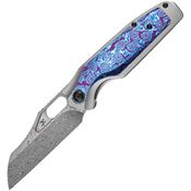 Kansept 1052A7 Tuckamore Damascus Framelock Knife Gray/Timascus Handles