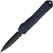 Heretic 024F6ABKBLU Auto Manticore S Black Double Edge OTF Knife Blue Handles