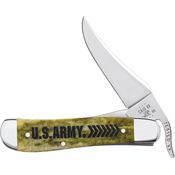 Case XX 15058 U.S. Army Ruisslock Knife Olive Green Smooth Bone Handles