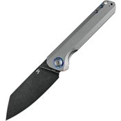 Kansept 1028A2 Bulldozer Black Framelock Knife Gray Handles