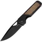 Kizer 3634A1 Militaw Black Stonewash Framelock Knife Green Micarta Handles