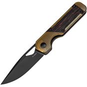 Kizer 3634SA1 Mini Militaw Black Stonewash Framelock Knife PEI/Red/Black Handles