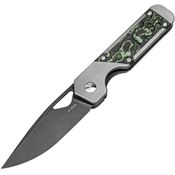 Kizer 3634SA2 Mini Militaw Satin Framelock Knife Gray/Jungle Carbon Fiber Handles