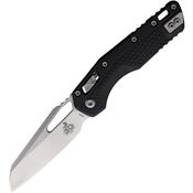 Microtech 210T10PMBK30 MSI 30th Anniversary Part Serrated Stonewash Sheepsfoot Ram Lok Knife Black Tri-Grip Handles