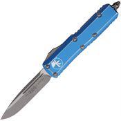 Microtech 23110DBL Auto UTX-85 Apocalyptic Single Edge OTF Knife Distressed Blue Handles