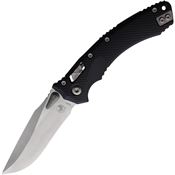 Microtech 16107 Amphibian Stonewash Single Edge Ram Lok Knife Black Handles