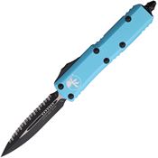 Microtech 2323TQ Auto UTX-85 Two-Tone Double Edge Dagger OTF Knife Turquoise Handles