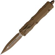 Microtech 2251CTA Auto Dirac Tan Double Edge Dagger OTF Knife Tan Handles