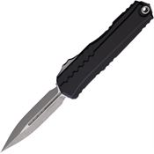 Microtech 124210AP Auto Cypher II Apocalyptic Double Edge OTF Knife Black Handles