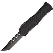 Microtech 9191DLCTCFSH Auto Hera Shadow Black Tanto OTF Knife Carbon Fiber Handles