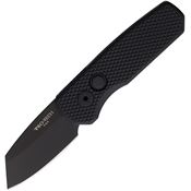 Pro Tech R5406 Auto Runt 5 Black Button Lock Knife Black Handles