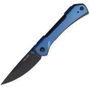 Real Steel 7141BB Sylph Black Stonewash Linerlock Knife Blue Handles