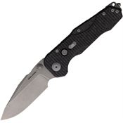 Real Steel 9913 Evolution Stonewash Drop Point Button Lock Knife Carbon Fiber Handles