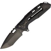 Reate 165 T1000-V2 Button Tanto Framelock Knife Black Handles