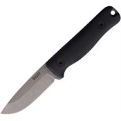 Reiff F3D11BLBK F3 EDC Stonewash Drop Point Fixed Blade Knife Kydex Sheath Black Handles