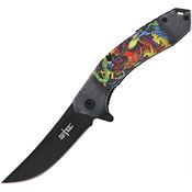 S-TEC 2712101 Knight Assist Open Linerlock Knife Black Handles