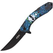 S-TEC 2712102 Skull Assist Open Black Linerlock Knife Black Handles