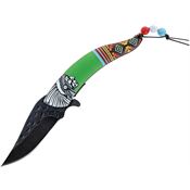 S-TEC 27026GN Chief Assist Open Linerlock Knife Green Handles