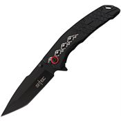 S-TEC 271286BK Assist Open Black Linerlock Knife Black/Red Handles