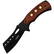 S-TEC 271281 Cleaver Assist Open Linerlock Knife Wood Handles