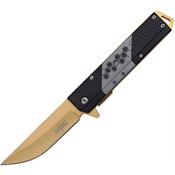 S-TEC 271279GD Assist Open Gold Tini Linerlock Knife Gold Handles