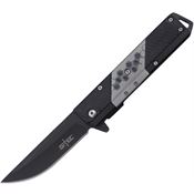 S-TEC 271279SL Assist Open Black Linerlock Knife Black Handles