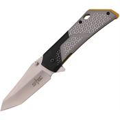 S-TEC 271280BK Assist Open Satin Tanto Linerlock Knife Black/Gold Handles