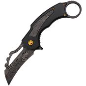 S-TEC 27208BK Karambit Assist Open Linerlock Knife Black Handles