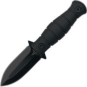 Takumitak 3S04 Little Buddy Black Double Edge Spear Point Fixed Blade Knife Black Handles