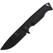 Takumitak 304 Easy Night Black Drop Point Fixed Blade Knife Black Handles