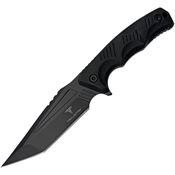 Takumitak 305 Reaper Black Tanto Fixed Blade Knife Black Handles