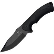 Takumitak 306 Fit Black Clip Point Fixed Blade Knife Black Handles