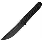 Takumitak 313 Ninja Black Trailing Point Fixed Blade Knife Black Handles