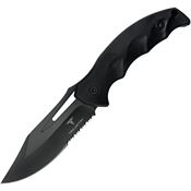 Takumitak 317 Obsidian Black Clip Point Fixed Blade Knife Black Handles