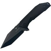 Takumitak 320 Terminal Black Tanto Fixed Blade Knife Black Handles