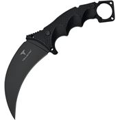 Takumitak 307 Midnight Black Karambit Fixed Blade Knife Black Handles