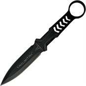 Takumitak 302 Missing Screw Black Spear Point Fixed Blade Knife Black Handles