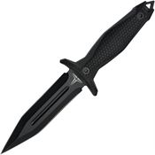 Takumitak 303 Protector Black Double Edge Spear Point Fixed Blade Knife Black Handles