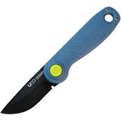 UCO 00586 Ingalls Black D2 Switch Lock Knife Blue Handles