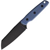 Vosteed D0104 Mink Black Stonewash Fixed Blade Knife Blue Handles