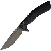 Acta Non Verba A400001 Z400 Stonewash Spear Point Linerlock Knife Black Handles